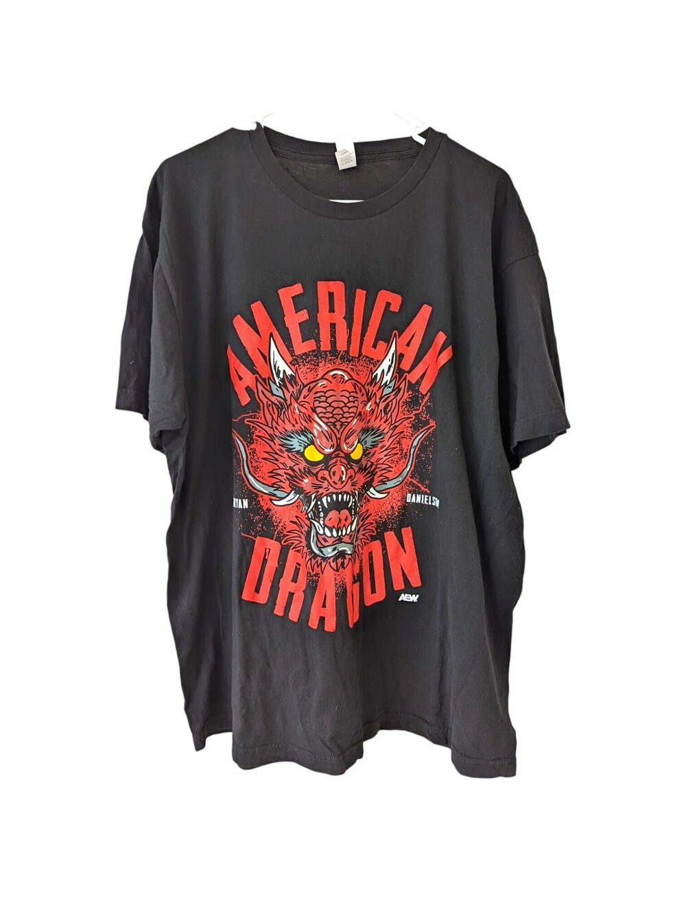 AEW Bryan Danielson T-Shirt Mens XL Black American Dragon Graphic Tee 24x29.5